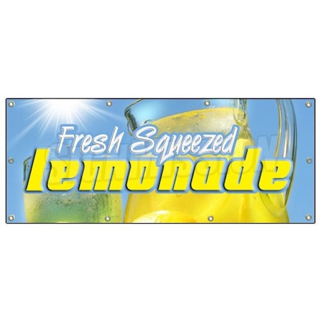 Signmission Lemonade Banner Heavy Duty 13 Oz Vinyl with Grommets Single Sided B-96 Lemonade
